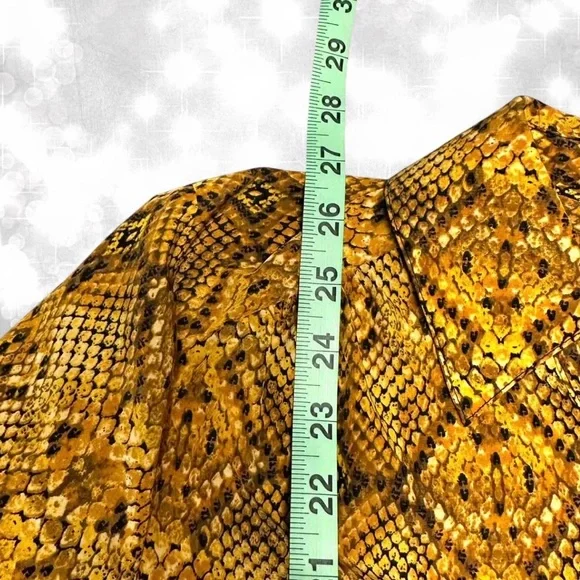 Style & Co Boho Vintage Style Snake Skin Long Sleeve Button Up Top - Picture 5 of 7